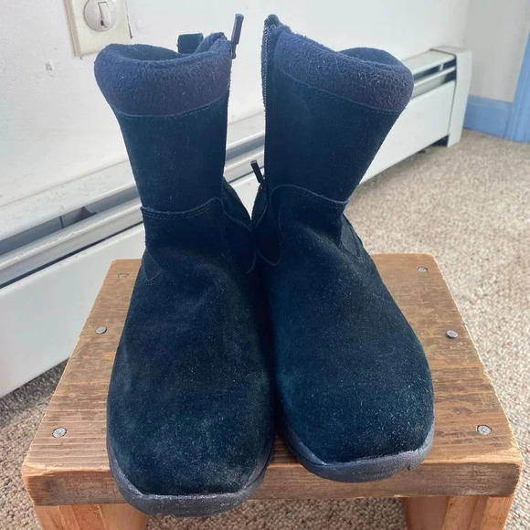 L.L.Bean Black Suede Mid-Calf Camping Rain Boots Women Size 9 Medium - Picture 5 of 6